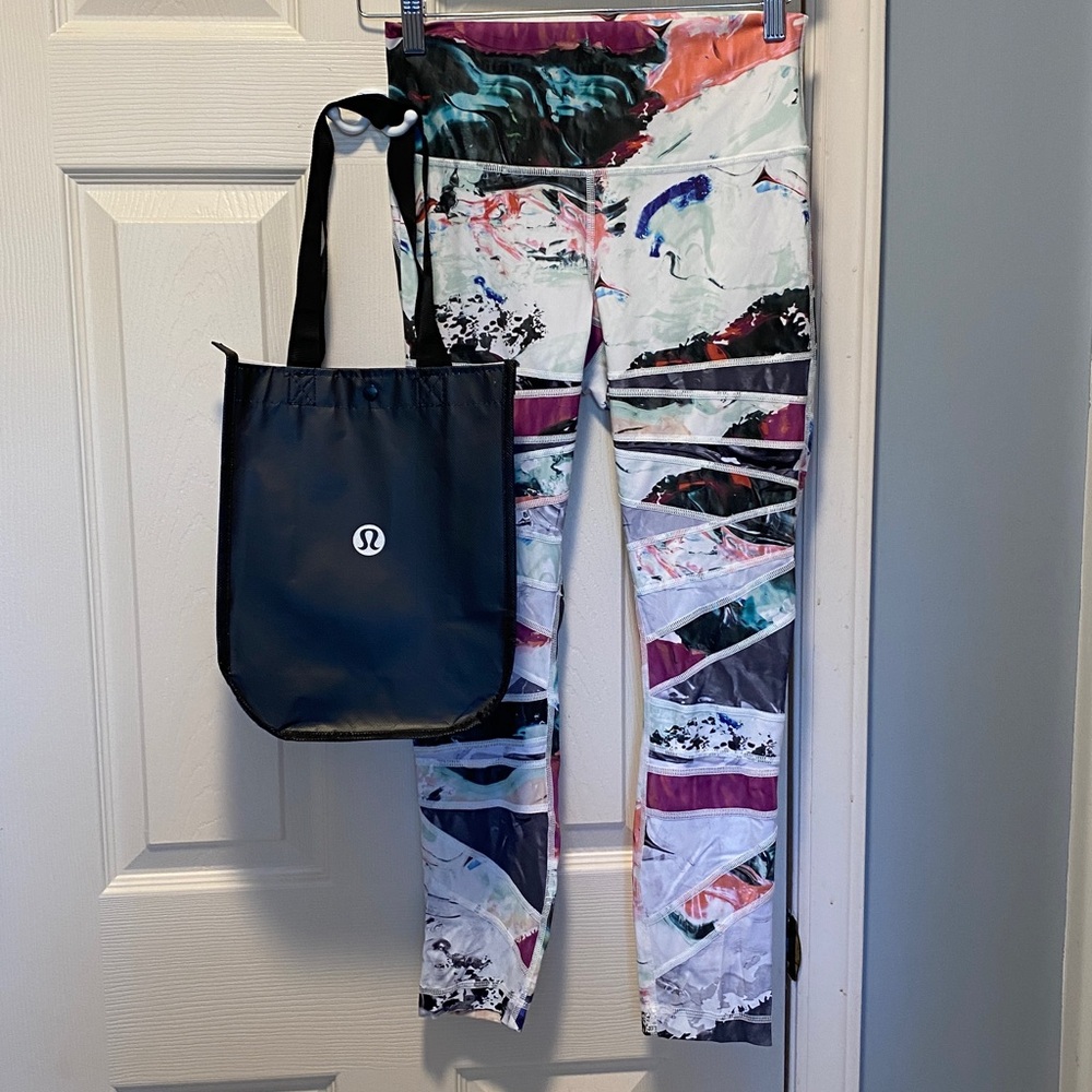 Lululemon High Times Pant Full-On Luon EUC and Reusable Shopping Bag